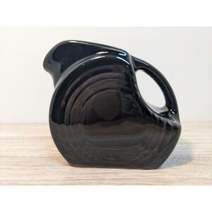 Fiestaware Mini Disc 5 ounce creamer Pitcher Black Ceramic Modern Art Deco Style